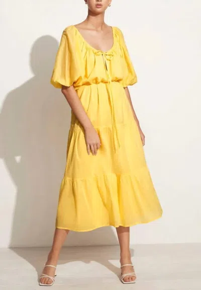 Faithfull The Brand Marloe Maxi Dress In Plain Lemon In Multi