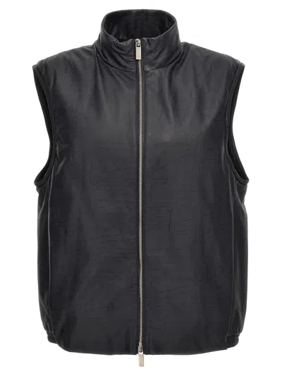 Shop Berluti 'printed Scritto' Vest In Gray