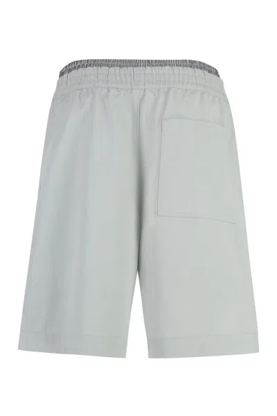 Shop Bottega Veneta Cotton Bermuda Shorts In Grey