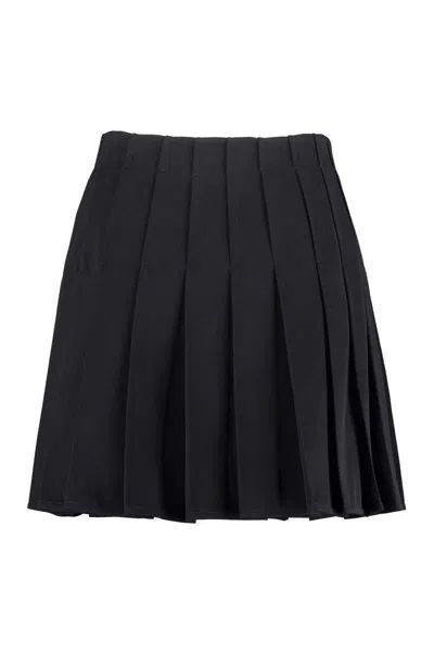 Shop Bottega Veneta Pleated Mini Skirt In Black