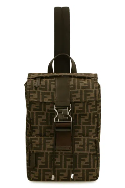 Shop Fendi Ness Fabric Backpack In Brown