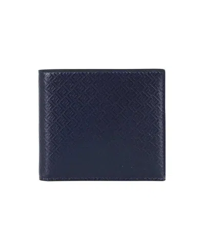 Shop Fendi Leather Flap-over Wallet In Blue