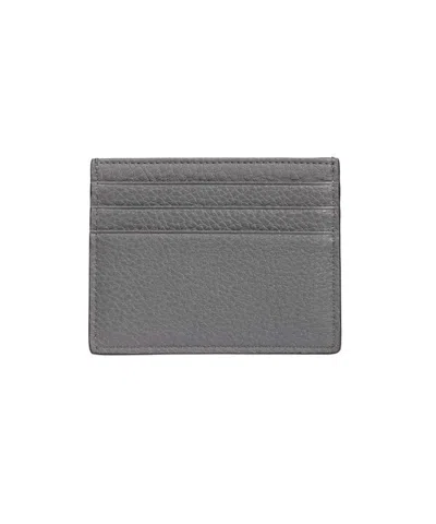Shop Fendi Leather Card Holder In Blue