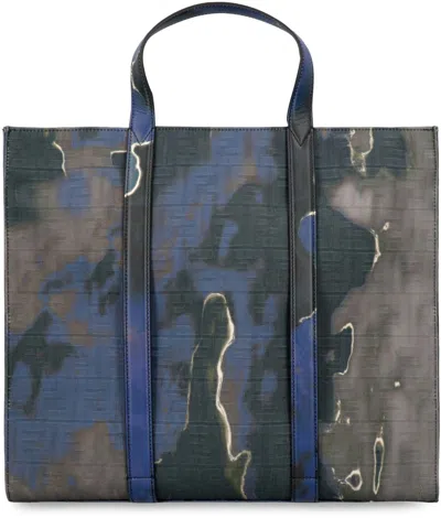 Shop Fendi Sunset Jacquard Fabric Tote In Multicolor