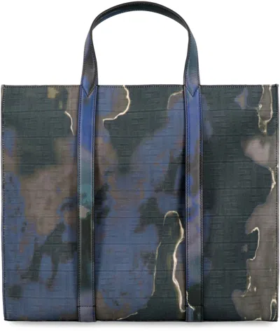 Shop Fendi Sunset Jacquard Fabric Tote In Multicolor