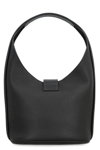 Shop Ferragamo Leather Hobo-bag In Black