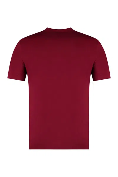 Shop Giorgio Armani Viscose Crew-neck T-shirt In Red