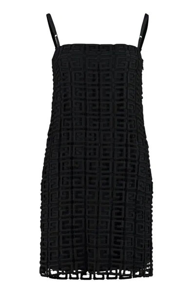 Shop Givenchy 4g Openwork-knit Dress In Black