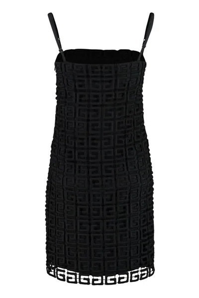 Shop Givenchy 4g Openwork-knit Dress In Black