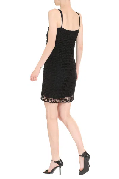 Shop Givenchy 4g Openwork-knit Dress In Black