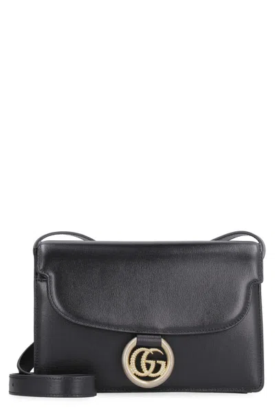 Shop Gucci Leather Shoulder Bag In Black