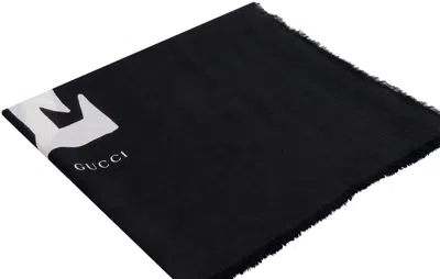 Shop Gucci Printed Shawl In Black