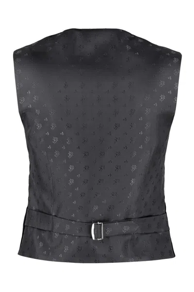 Shop Gucci Velvet Vest In Black