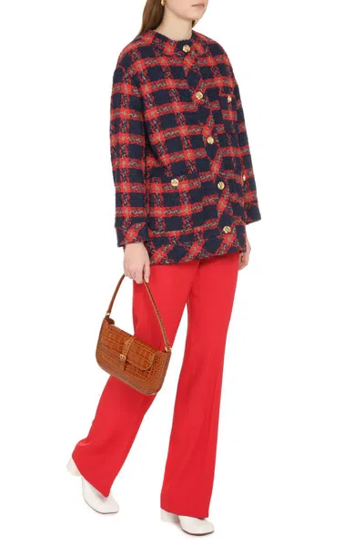 Shop Gucci Wool Blend Tweed Jacket In Multicolor