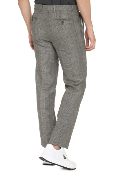 Shop Gucci Wool Blend Tailored Trousers In Grey