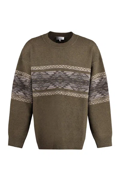 Shop Isabel Marant Alrick Crew-neck Wool Sweater In Brown