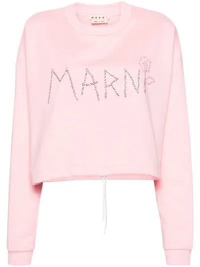 Shop Marni Sweatshirt Clothing In Pink & Purple