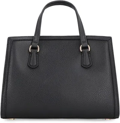 Shop Michael Kors Chantal Leather Handbag In Black