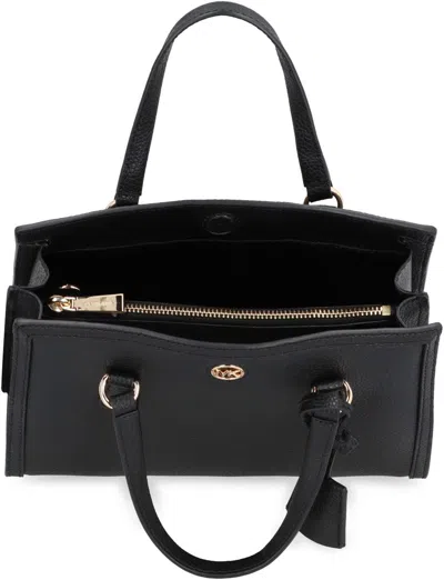Shop Michael Kors Chantal Leather Handbag In Black