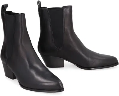 Shop Michael Kors Kinlee Leather Ankle Boots In Black