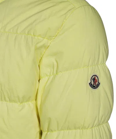 Shop Moncler Paviot Hooded Short Down Jacket In Yellow