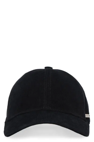 Shop Saint Laurent Corduroy Baseball Cap In Black