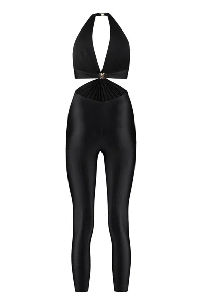 Shop Saint Laurent Jersey Jumpsuit In Black