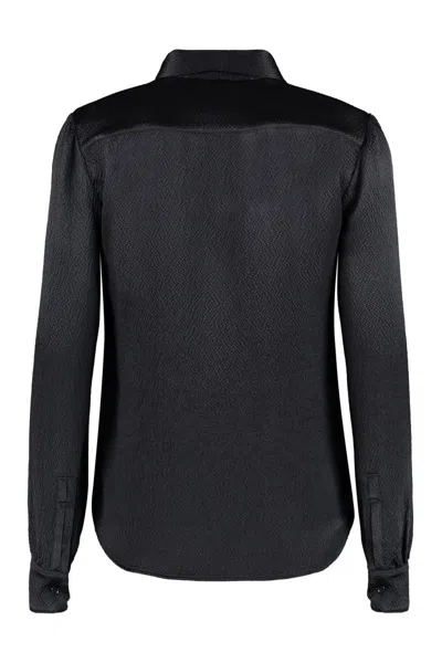 Shop Saint Laurent Silk Blouse In Black