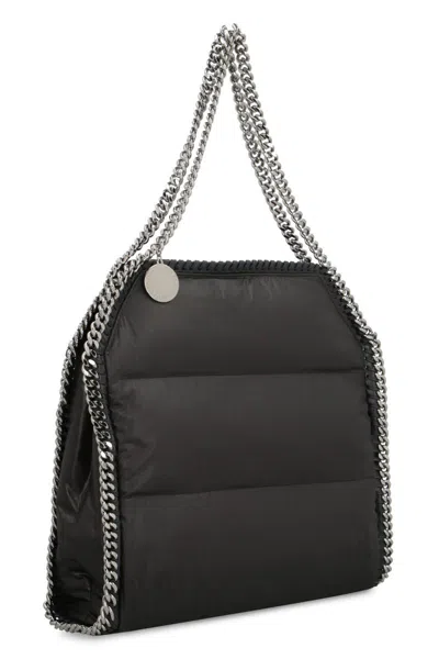 Shop Stella Mccartney Falabella Quilted Nylon Tote Bag In Black