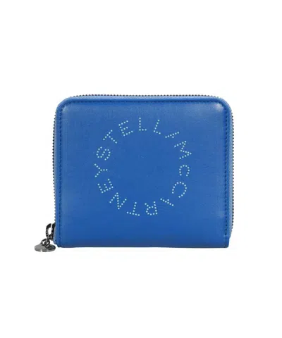 Shop Stella Mccartney Stella Logo Alter-nappa Wallet In Blue