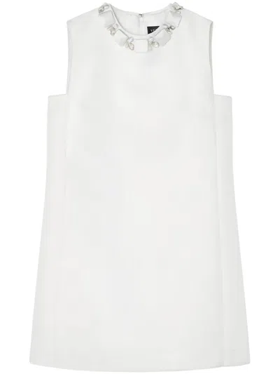 Shop Versace Short Dress With Decoration In White