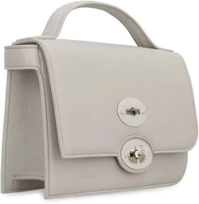 Shop Zanellato Ella Leather Handbag In Grey