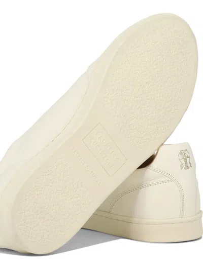 Shop Brunello Cucinelli Deerskin Sneakers In White