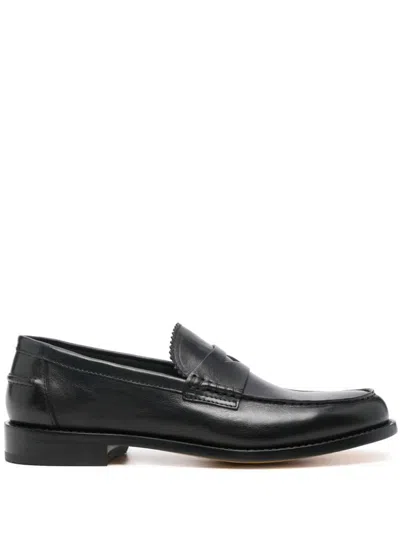 Shop Doucal's Penny Loafer Shoes In Blue