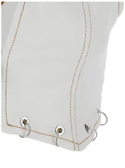 Shop Pinko White Vest With Contrasting Details In Cotton Woman