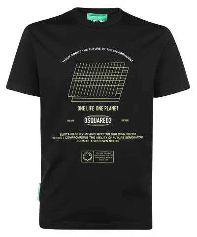 Shop Dsquared2 Cotton Crew-neck T-shirt In Black