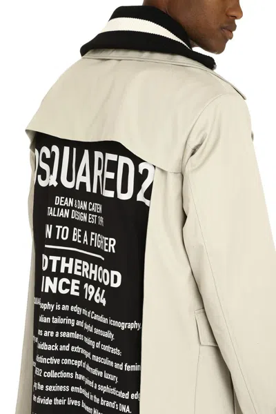 Shop Dsquared2 Double-breasted Trench Coat In Beige