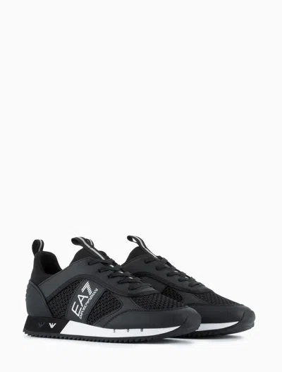 Shop Ea7 Sneakers In Black+white