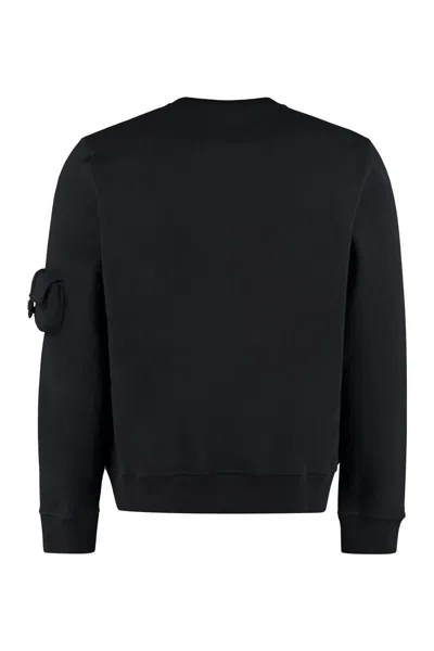 Shop Fendi Cotton Crew-neck Sweatshirt In Black