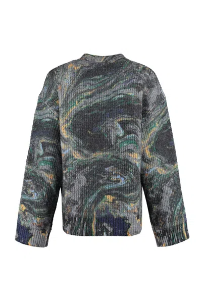 Shop Fendi Printed Crew-neck Sweater In Multicolor