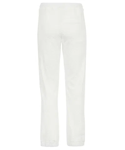Shop Fendi Stretch Cotton Track-pants In White