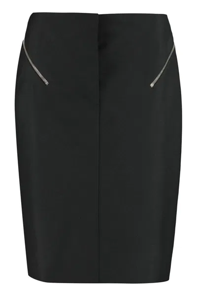 Shop Givenchy Stretch Pencil Skirt With Zip In Black