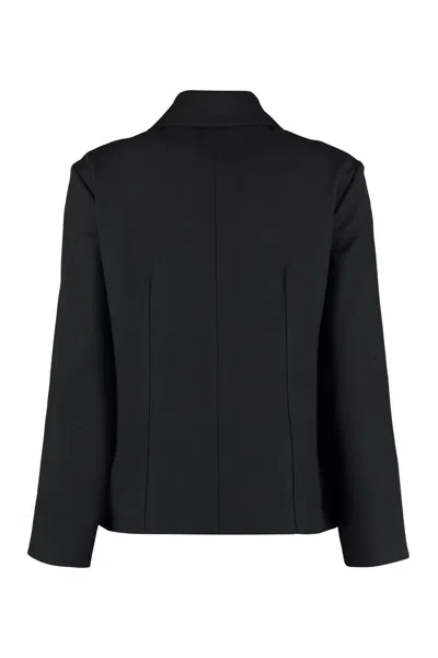 Shop Jil Sander Button-front Cotton Jacket In Black