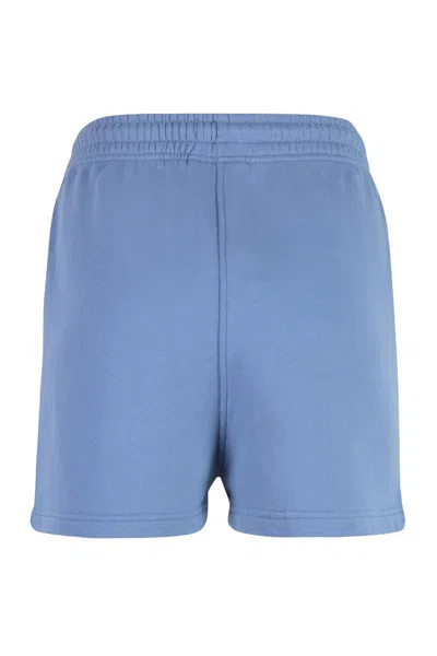 Shop Maison Kitsuné Cotton Shorts In Blue