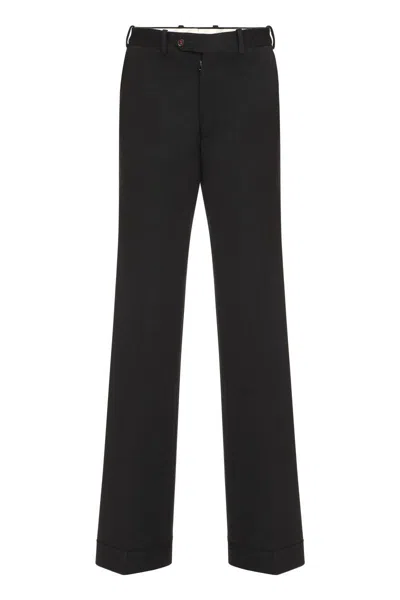 Shop Maison Margiela Wool-blend Flared Trousers In Black