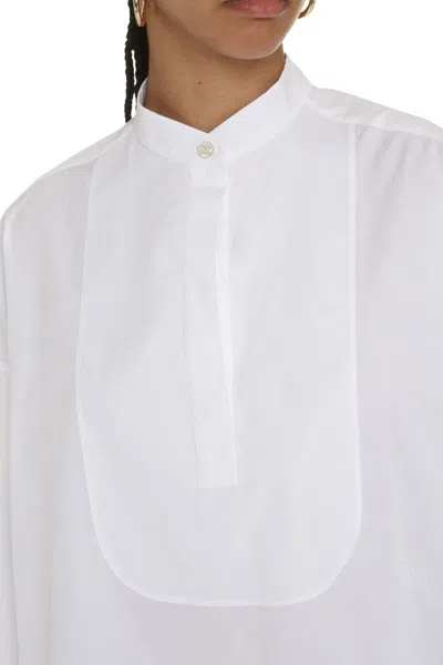 Shop Max Mara Fauna Cotton Shirt In White