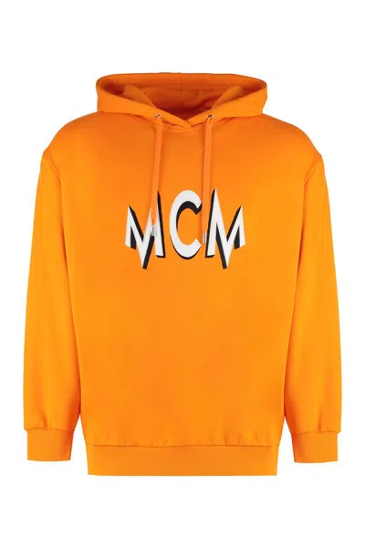 Shop Mcm Cotton Hoodie In Orange