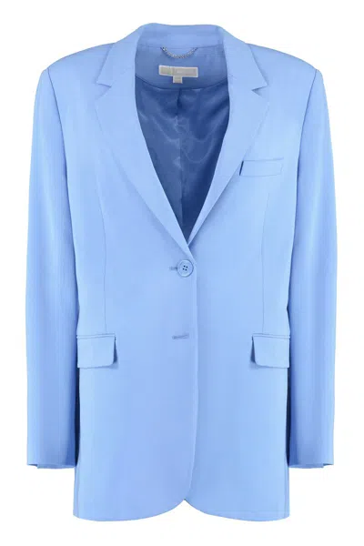 Shop Michael Kors Single-breasted Two-button Blazer In Blue
