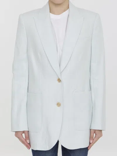 Shop Zimmermann Natura Linen Jacket In Green