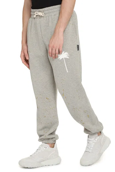 Shop Palm Angels Printed Sweatpants In Grey